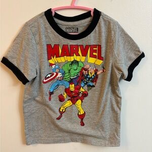4-30$ Marvel Superhero Tee - Gray with Black Trim 4 years
